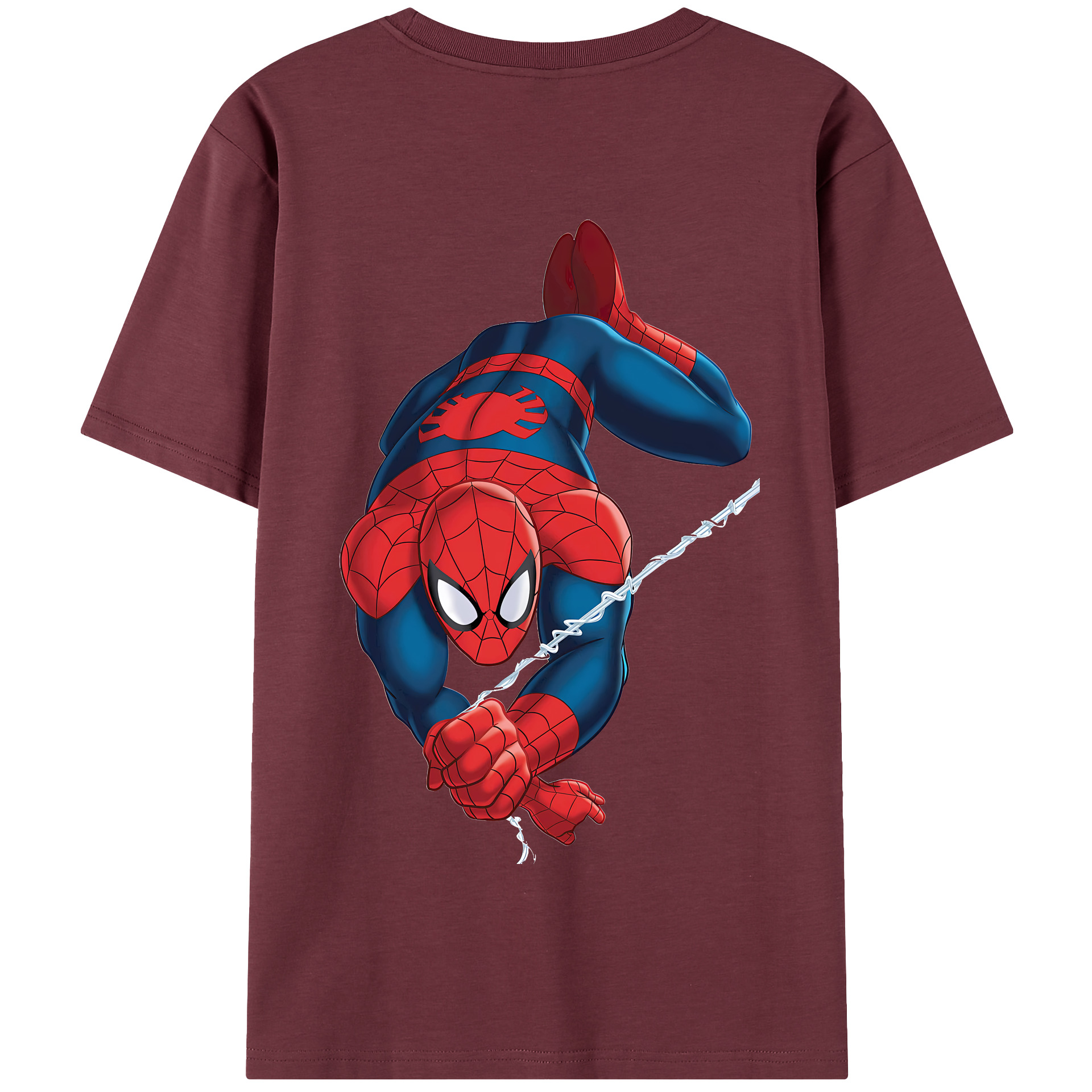 （画像用） Spider Man スパイダーマン 綿100％半袖Tシャツ（背面プリント）